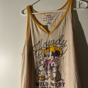 Disney Mickey Mouse Wild West Tank - Yellow Trim with the shorts